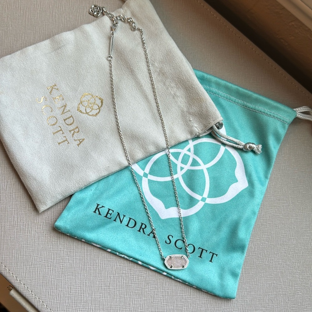 Kendra Scott, silver and pink necklace